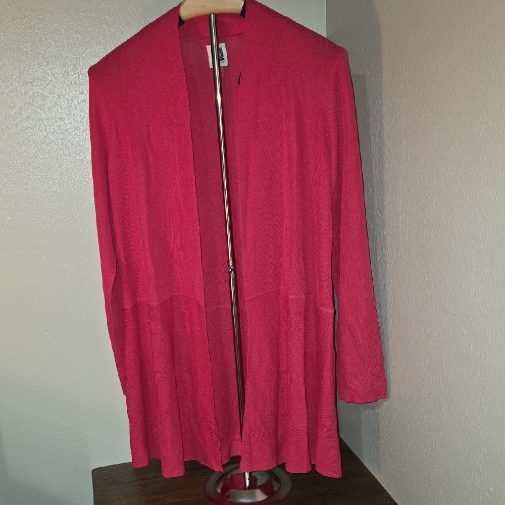 Anne Klein Fuchsia Open Front Cardigan